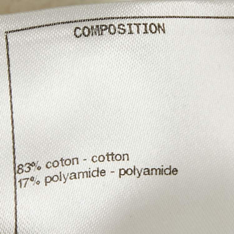 Pre Owned Chanel White Cotton Terry Button Detail Mini Dress M