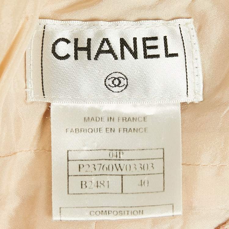 Pre Owned Chanel Pink/Multicolor Tweed Raw Edge Detail Mini Skirt M