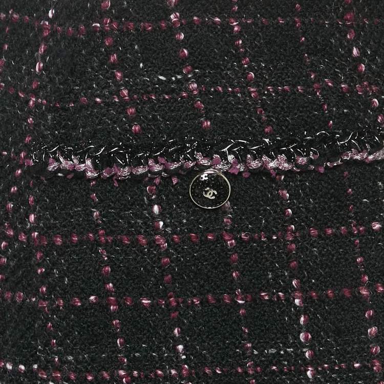 Pre Owned Chanel Black Tweed Mini Skirt S