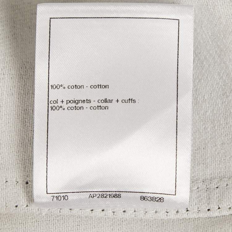 Pre Owned Chanel Grey Washed Out Denim Jacket S