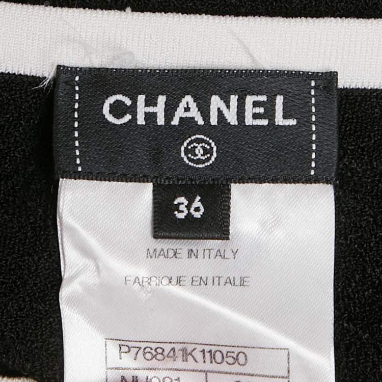 Pre Owned Chanel Black Knit Logo Mini Dress S