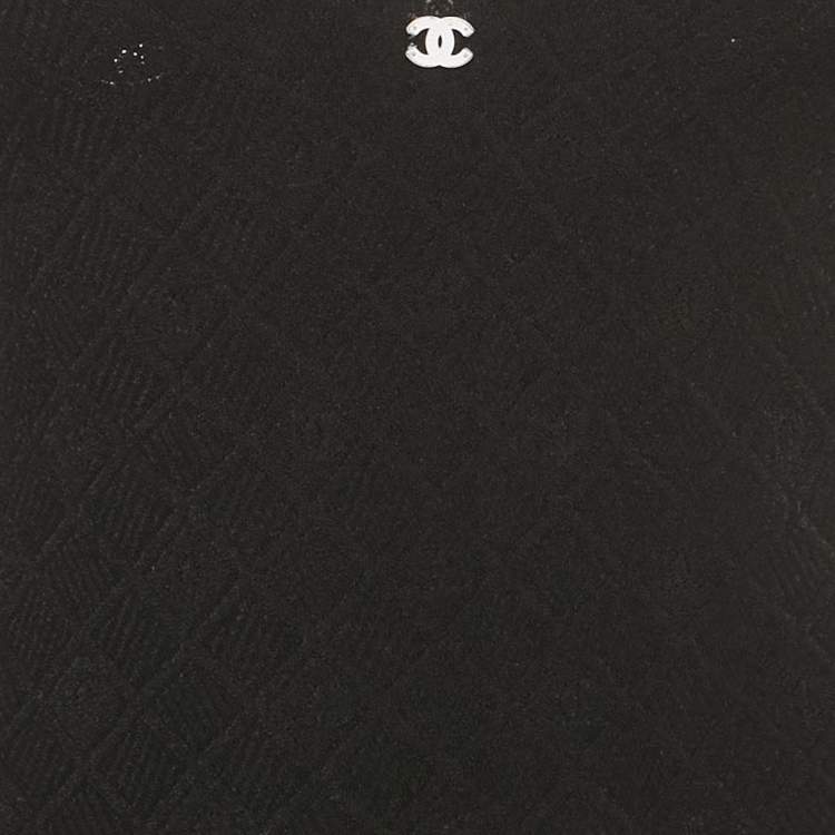 Pre Owned Chanel Black Knit Logo Mini Dress S