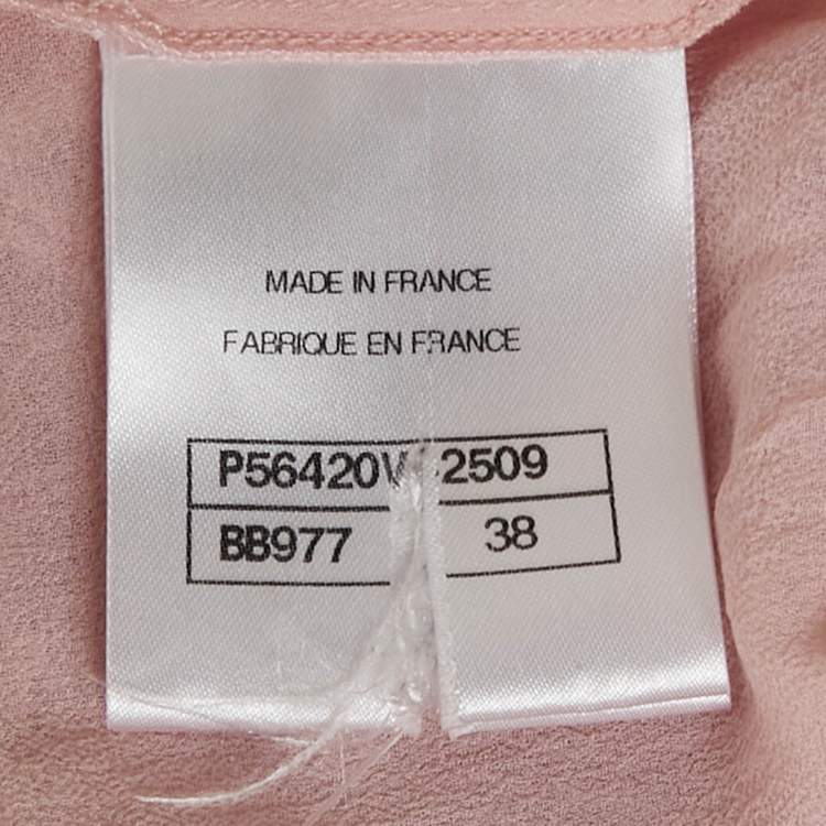 Pre Owned Chanel Light Pink Lace Strappy Short Dress M
