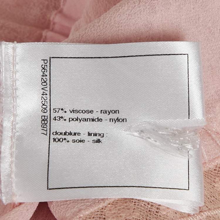 Pre Owned Chanel Light Pink Lace Strappy Short Dress M