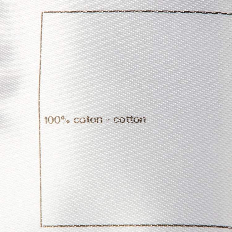 Pre Owned Chanel Multicolor Floral Print Cotton Button Front Sheer Top L