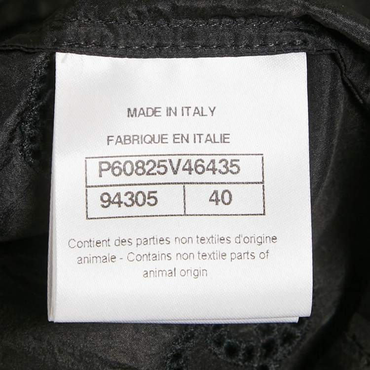 Pre Owned Chanel Black CC Embroidered Silk Sleeveless Shirt M