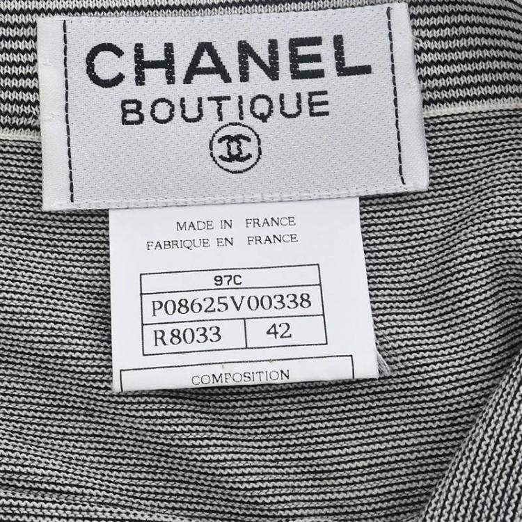 Pre Owned Chanel Dress Black White 97C FR 42