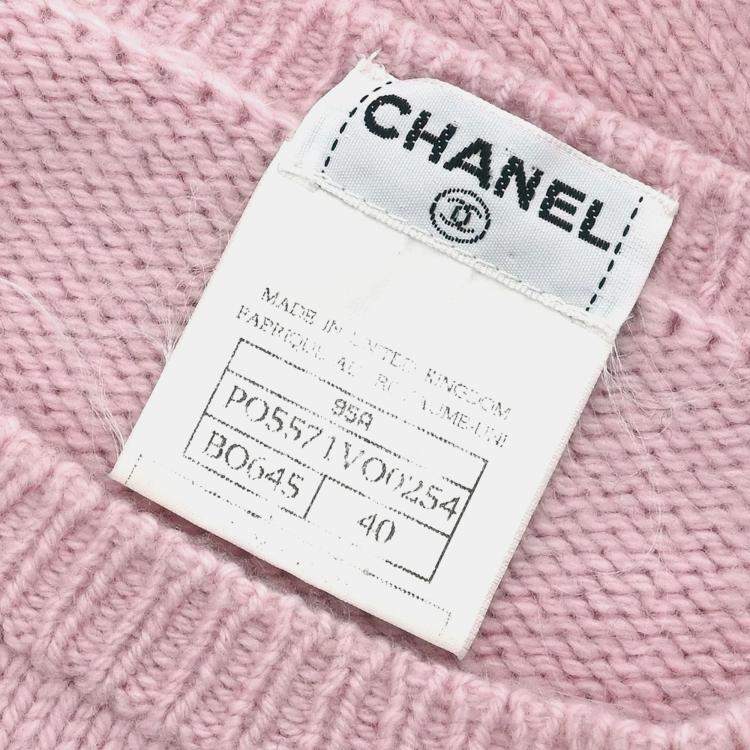 Pre Owned Chanel Sweater Knit Top Pink Size M