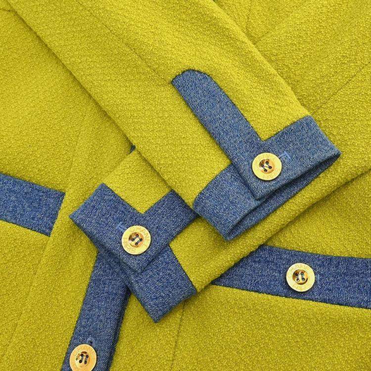 Pre Owned Chanel Single Breasted Jacket Green 26 Size L