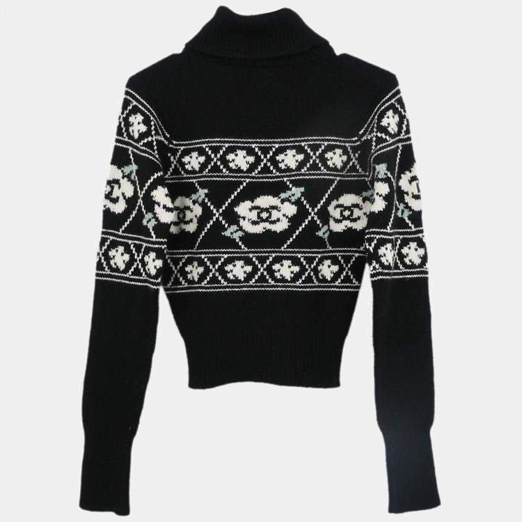 Pre Owned Chanel Sweater Top Black 95A Size M
