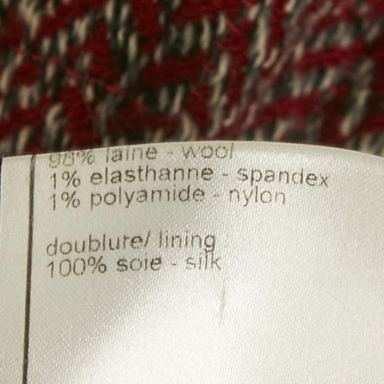 Pre Owned تنورة شانيل جاكار بورجوندي من صوف على شكل قلم رصاص كبيرة