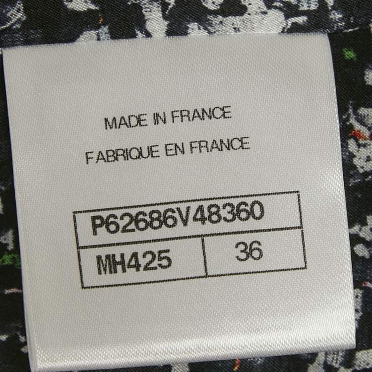 Pre Owned Chanel Blue Single Hook Tweed Ruffled Jacket S