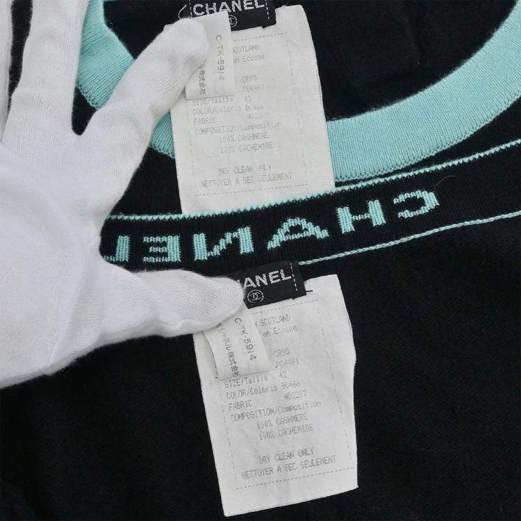 Pre Owned Chanel Ensemble Cardigan Short Sleeve Top Black  L