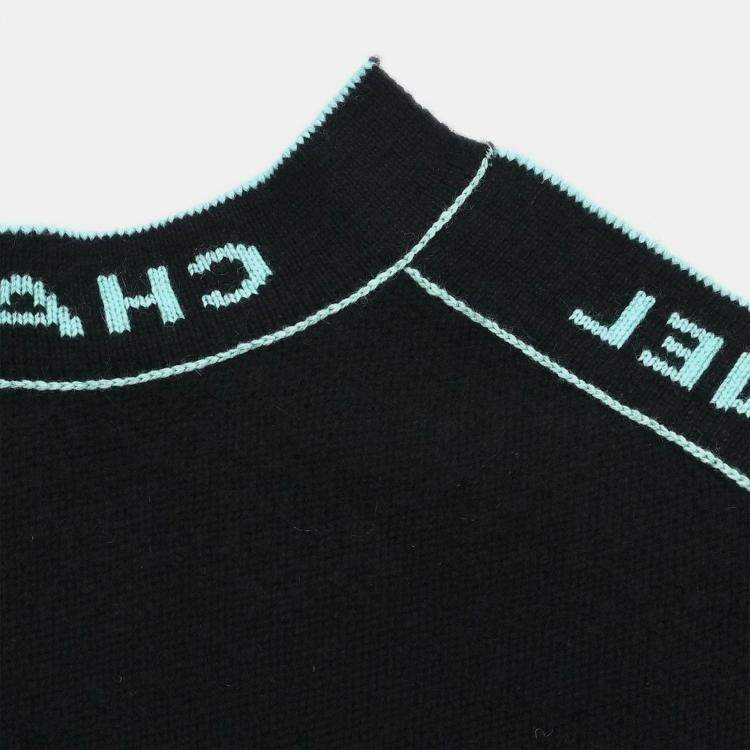 Pre Owned Chanel Ensemble Cardigan Short Sleeve Top Black  L