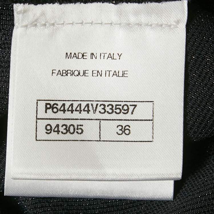 Pre Owned Chanel Black Lamé Stir-Up Legging S