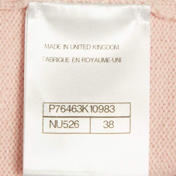 Pre Owned كارديغان شانيل كشميير وردي / أخضر نعناعي بجيوب أمامية متوسط