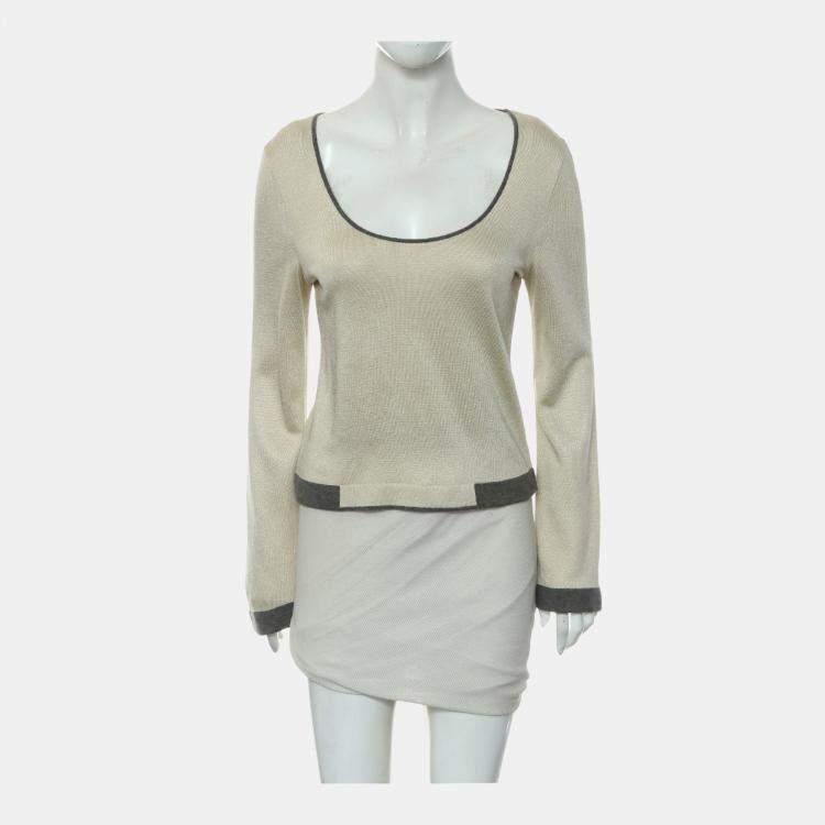 Pre Owned Chanel Long Sleeve Knitted Top
