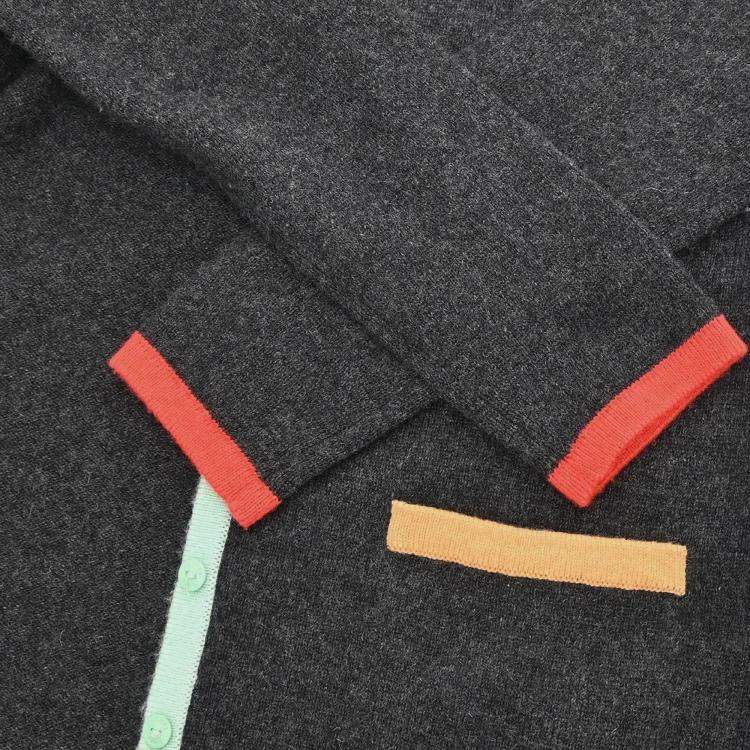 Pre Owned Chanel Gray Ensemble Cardigan Short Sleeve Top 98C L