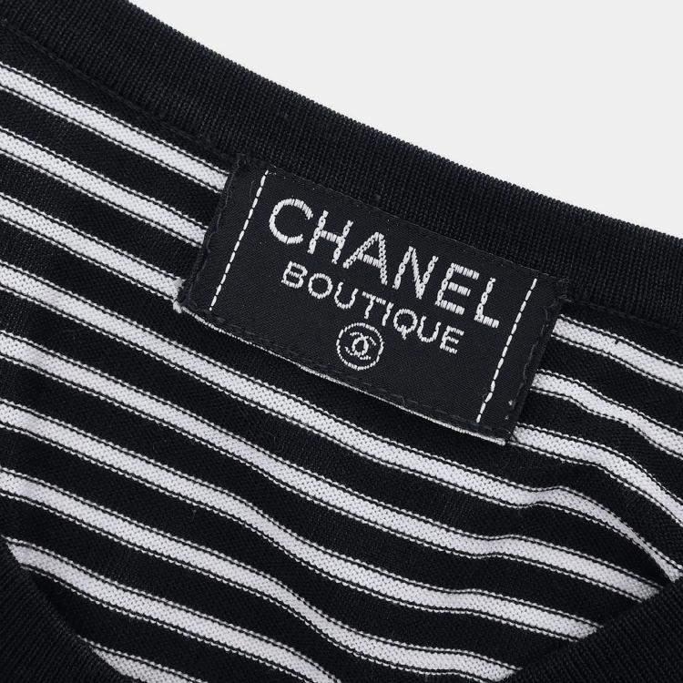 Pre Owned Chanel Black Cotton Short Sleeve Cardigan M