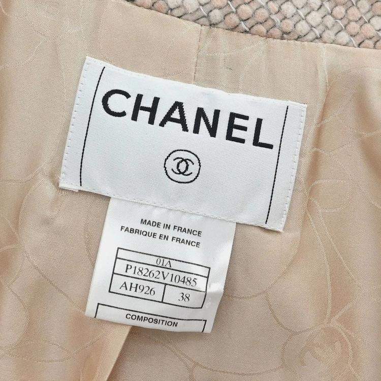 Pre Owned Chanel Pink Single Breasted Coat 01A M