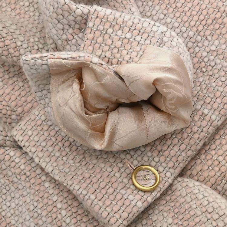 Pre Owned Chanel Pink Single Breasted Coat 01A M