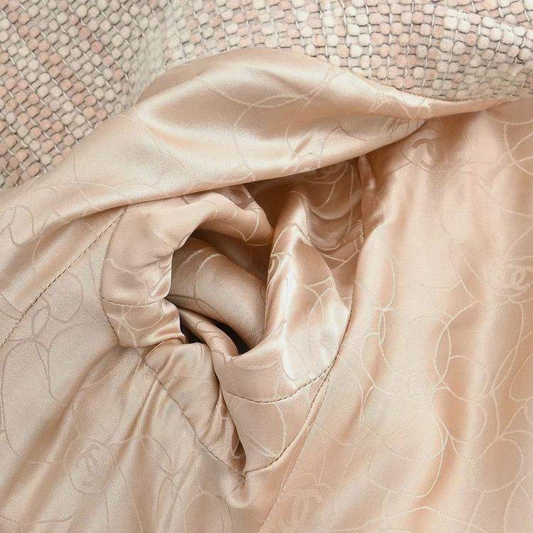 Pre Owned Chanel Pink Single Breasted Coat 01A M