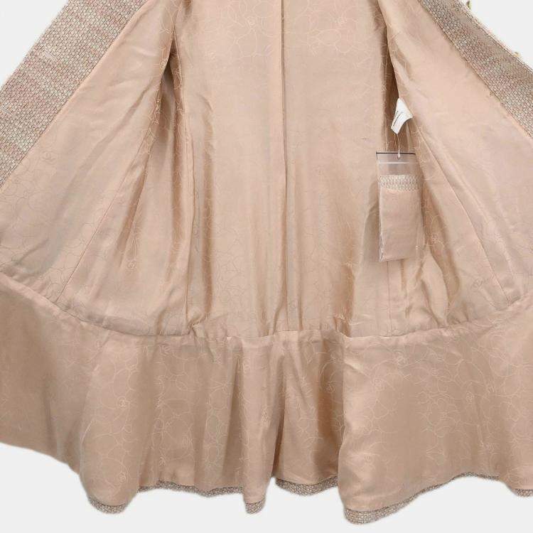 Pre Owned Chanel Pink Single Breasted Coat 01A M