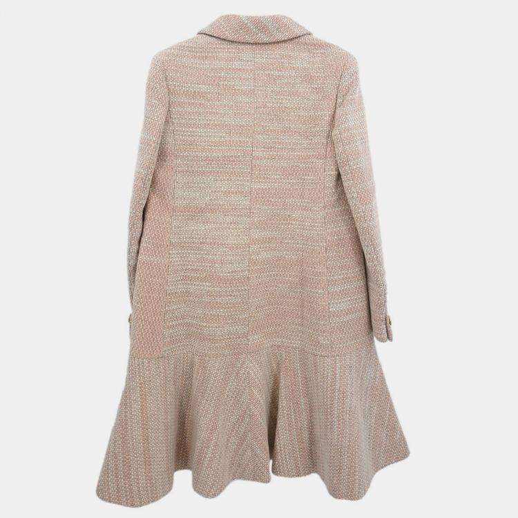 Pre Owned Chanel Pink Single Breasted Coat 01A M