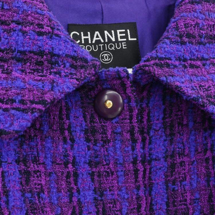 Pre Owned Chanel Purple Jacket Coat 95A L