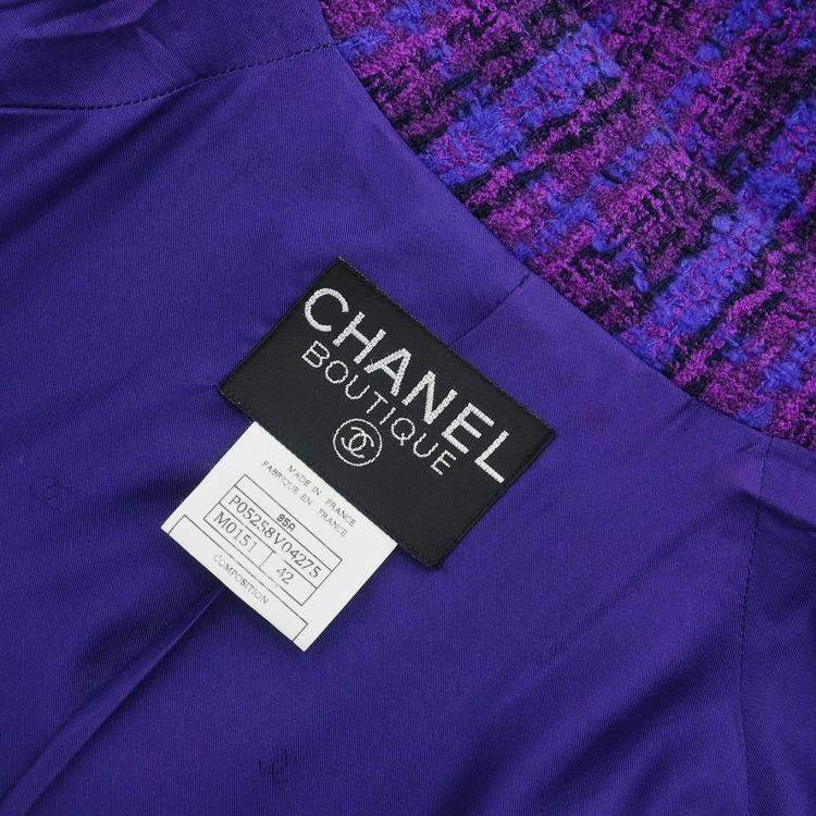 Pre Owned Chanel Purple Jacket Coat 95A L