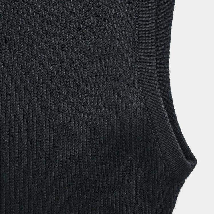 Pre Owned Chanel Sleeveless Tank Top Cropped Black P95 M