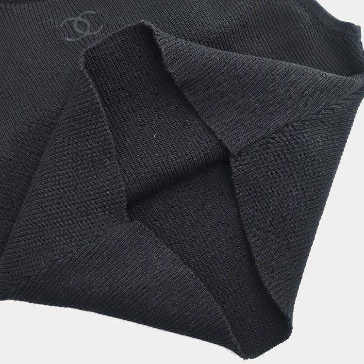 Pre Owned Chanel Sleeveless Tank Top Cropped Black P95 M