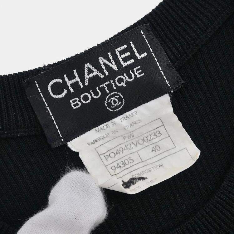 Pre Owned Chanel Sleeveless Tank Top Cropped Black P95 M