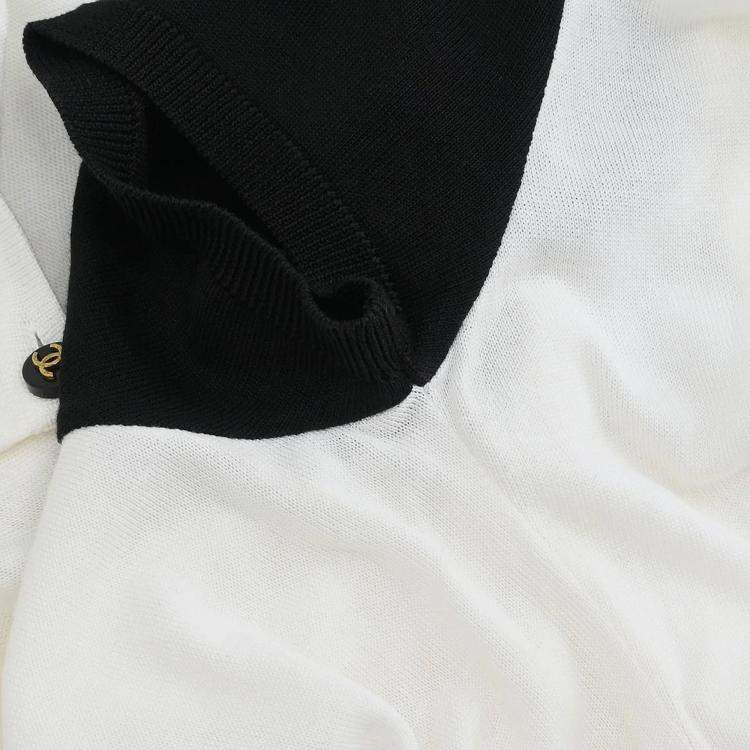 Pre Owned Chanel White Cotton Short Sleeve Cardigan S