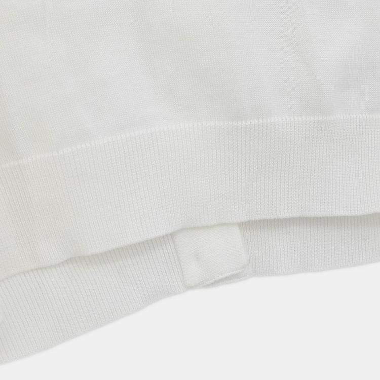 Pre Owned Chanel White Cotton Short Sleeve Cardigan S