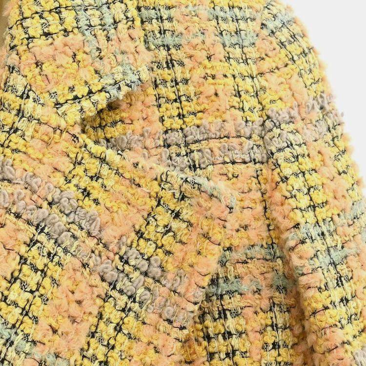 مملوكة مسبقًا جاكيت شانيل بصفين من الأزرار توبيد أصفر 94A #36