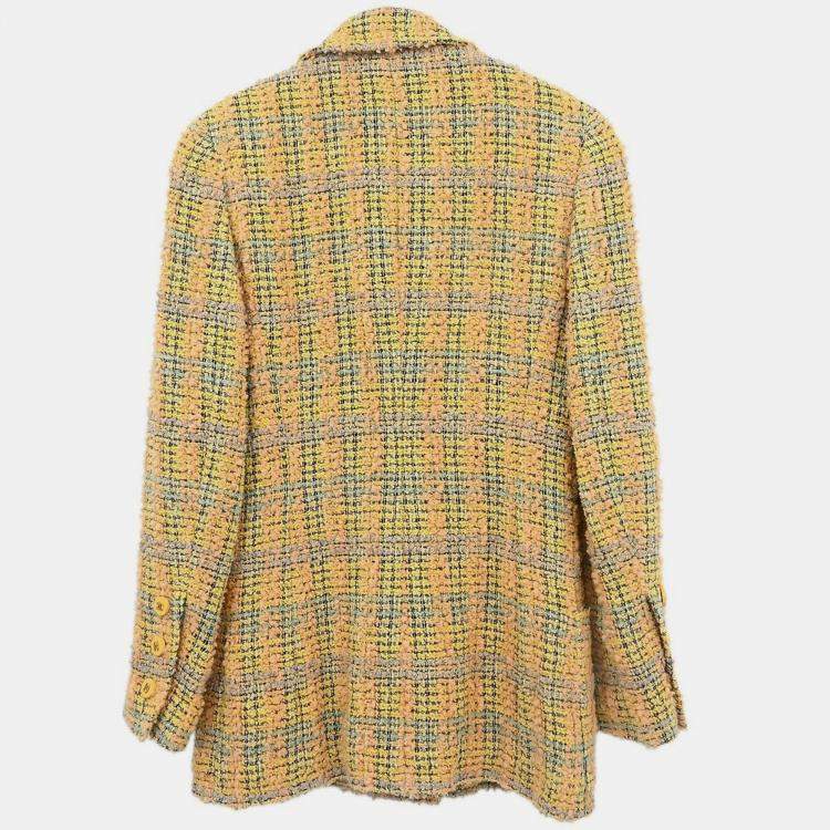 مملوكة مسبقًا جاكيت شانيل بصفين من الأزرار توبيد أصفر 94A #36