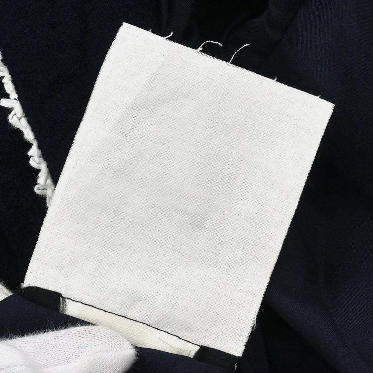 Pre Owned Chanel Navy Collarless Jacket 95C L