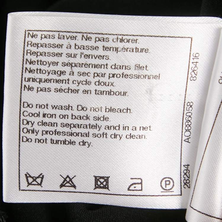 Pre Owned Chanel Black Braided Trim Jersey T-Shirt S