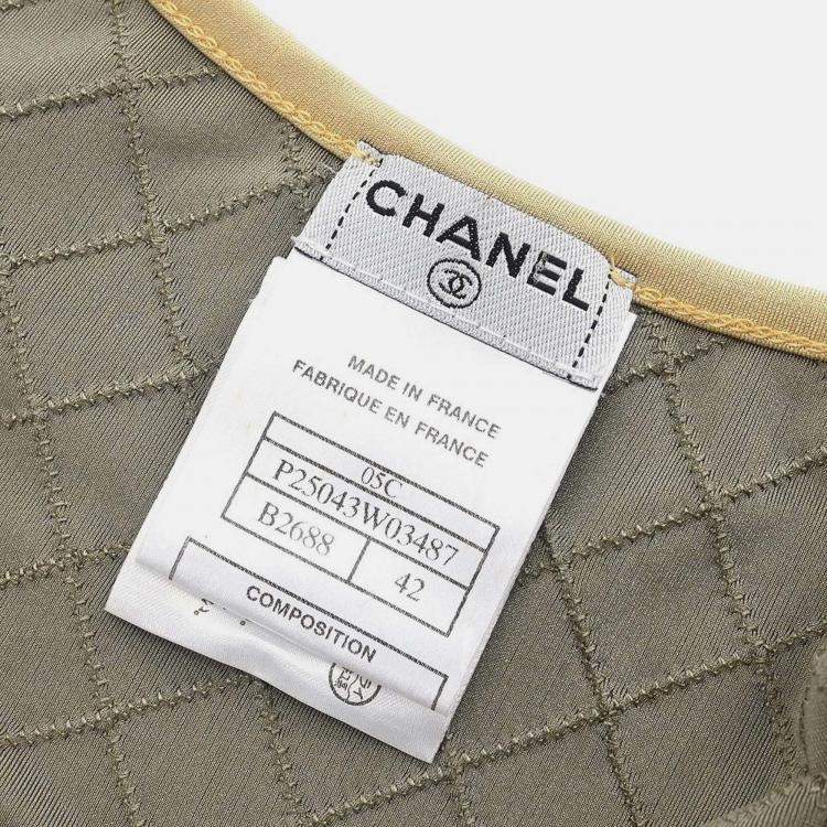 Pre Owned Chanel Zip Up Short Sleeve Gray Jacket 05C L