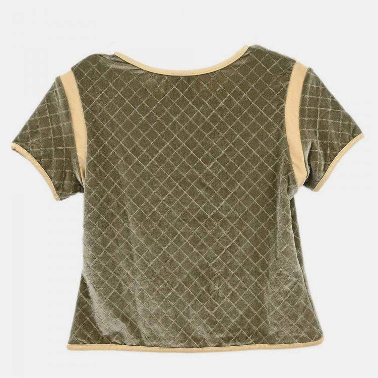 Pre Owned Chanel Zip Up Short Sleeve Gray Jacket 05C L