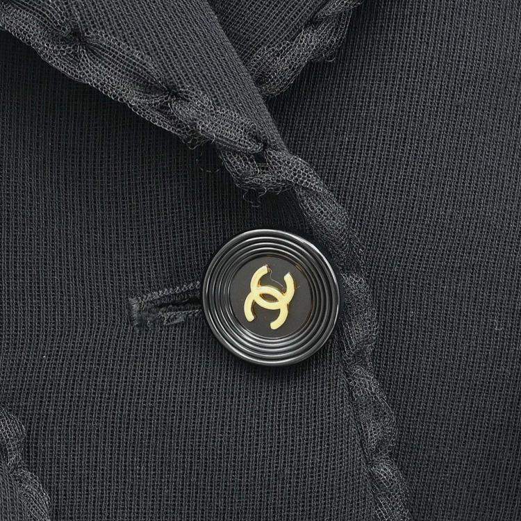 Pre Owned Chanel Black Wool Setup Jacket Pants M