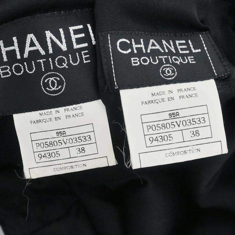 Pre Owned Chanel Black Wool Setup Jacket Pants M