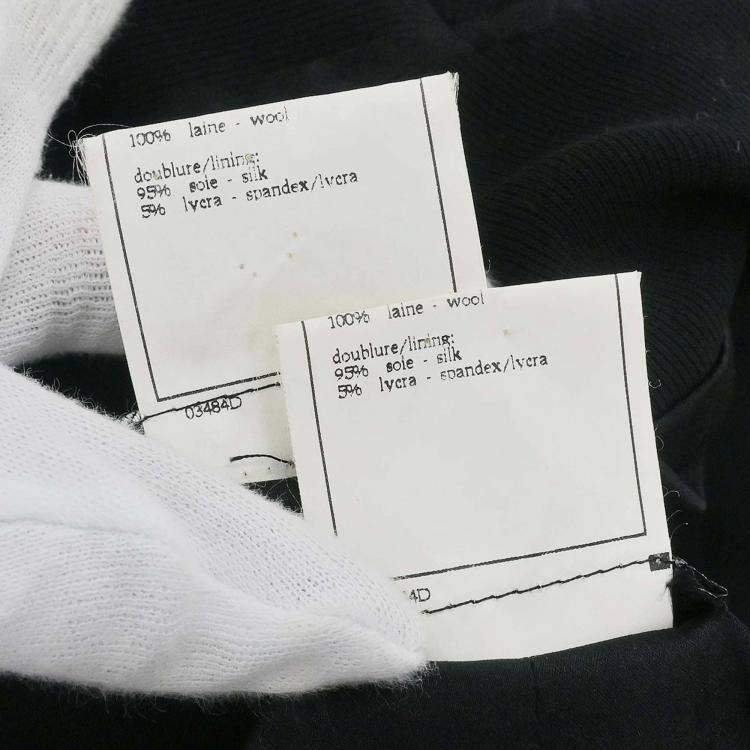 Pre Owned Chanel Black Wool Setup Jacket Pants M