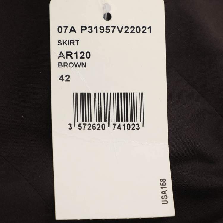 Pre Owned Chanel Brown Wool Belted Blazer & Skirt Set L