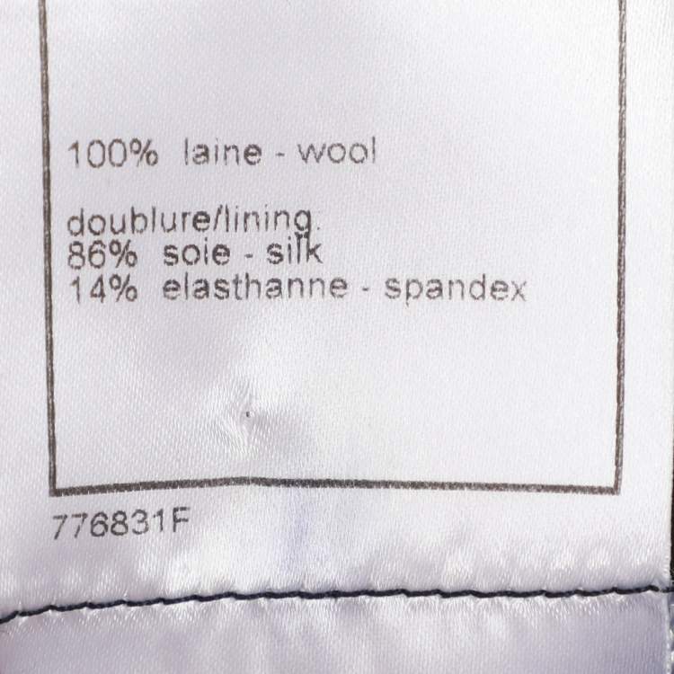 Pre Owned Chanel Brown Wool Belted Blazer & Skirt Set L