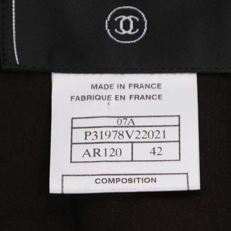 Pre Owned Chanel Brown Wool Belted Blazer & Skirt Set L