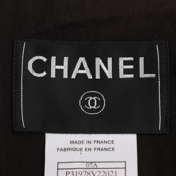 Pre Owned Chanel Brown Wool Belted Blazer & Skirt Set L