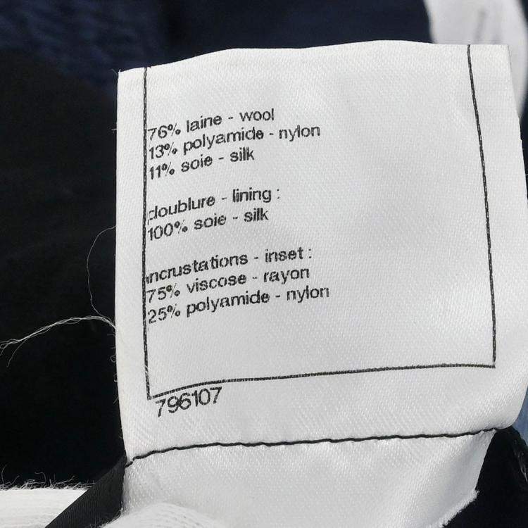 Pre Owned Chanel Navy Single Breasted Jacket S