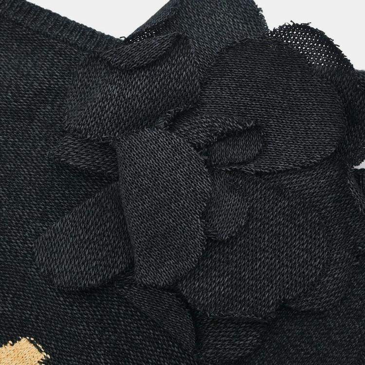 مملوكة مسبقًا Chanel Black Setup Suit Cropped Top Pants Skirt S